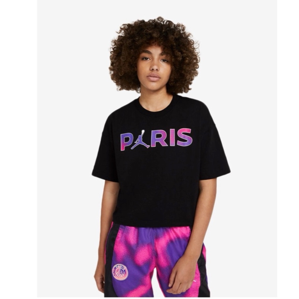 SOLD- NEW (W) Jordan Paris Saint-Germain Black Tee